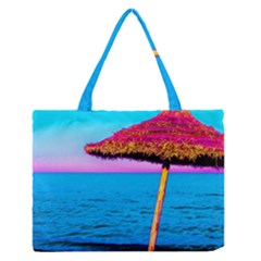 Pop Art Beach Umbrella  Zipper Medium Tote Bag by essentialimage