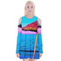 Pop Art Beach Umbrella  Velvet Long Sleeve Shoulder Cutout Dress View1