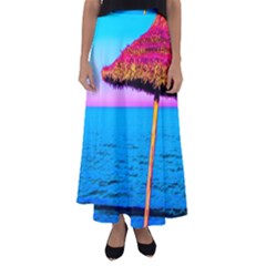 Pop Art Beach Umbrella  Flared Maxi Skirt by essentialimage