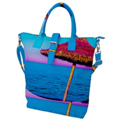 Pop Art Beach Umbrella  Buckle Top Tote Bag by essentialimage