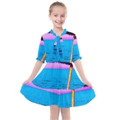 Pop Art Beach Umbrella  Kids  All Frills Chiffon Dress by essentialimage