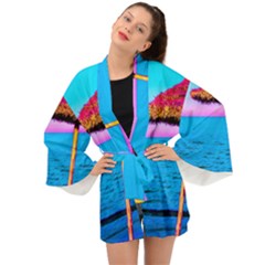 Pop Art Beach Umbrella  Long Sleeve Kimono by essentialimage