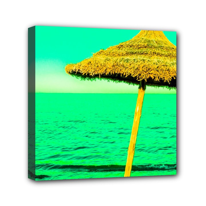 Pop Art Beach Umbrella  Mini Canvas 6  x 6  (Stretched)