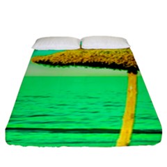 Pop Art Beach Umbrella  Fitted Sheet (king Size) by essentialimage