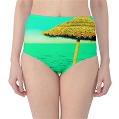 Pop Art Beach Umbrella  Classic High-waist Bikini Bottoms by essentialimage