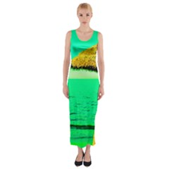 Pop Art Beach Umbrella  Fitted Maxi Dress by essentialimage