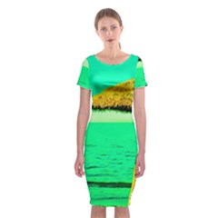 Pop Art Beach Umbrella  Classic Short Sleeve Midi Dress by essentialimage