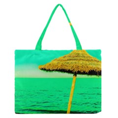 Pop Art Beach Umbrella  Zipper Medium Tote Bag by essentialimage