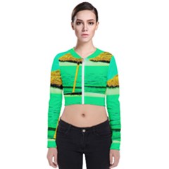 Pop Art Beach Umbrella  Long Sleeve Zip Up Bomber Jacket by essentialimage