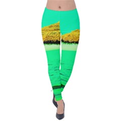 Pop Art Beach Umbrella  Velvet Leggings by essentialimage