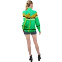 Pop Art Beach Umbrella  High Neck Long Sleeve Chiffon Top View2