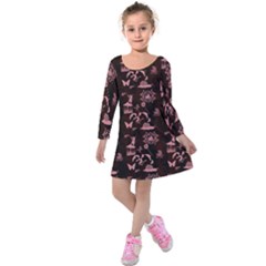 Cute Fairytale Patternfairytalepattern Kids  Long Sleeve Velvet Dress by FantasyWorld7