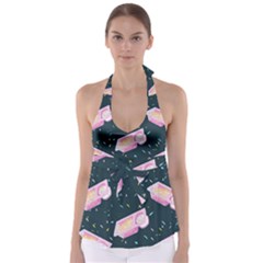 Dunkaroos Funfetti Print Dark Blue 1 Babydoll Tankini Top by elizabethjonesstyling