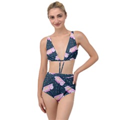 Dunkaroos Funfetti Print Dark Blue 1 Tied Up Two Piece Swimsuit by elizabethjonesstyling