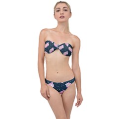 Dunkaroos Funfetti Print Dark Blue 1 Classic Bandeau Bikini Set by elizabethjonesstyling