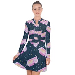 Dunkaroos Funfetti Print Dark Blue 1 Long Sleeve Panel Dress