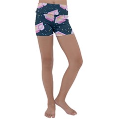 Dunkaroos Funfetti Print Dark Blue 1 Kids  Lightweight Velour Yoga Shorts by elizabethjonesstyling