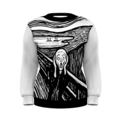 The Scream Edvard Munch 1893 Original Lithography Black And White Engraving Women s Sweatshirt by snek