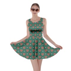 Bird And Heart Shaped Rose Green Skater Dress by trulycreative