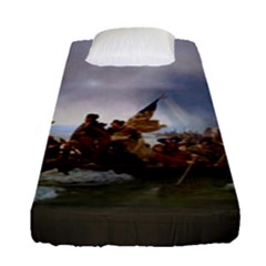 George Washington Crossing Of The Delaware River Continental Army 1776 American Revolutionary War Original Painting Fitted Sheet (single Size) by snek