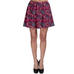 Cute Valentine Hearts Skater Skirt by trulycreative