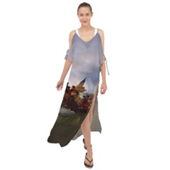 George Washington Crossing Of The Delaware River Continental Army 1776 American Revolutionary War Original Painting Maxi Chiffon Cover Up Dress by snek