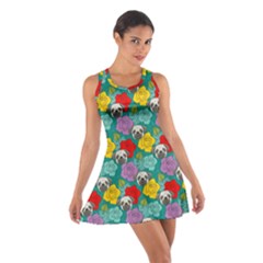 Cute Pug Dog And Flower Cotton Racerback Dress by trulycreative