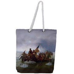 George Washington Crossing Of The Delaware River Continental Army 1776 American Revolutionary War Original Painting Full Print Rope Handle Tote (large) by snek