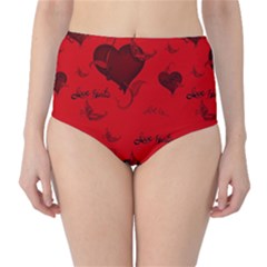 Wonderful Pattern Of Hearts Classic High-waist Bikini Bottoms by FantasyWorld7