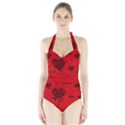 Wonderful Pattern Of Hearts Halter Swimsuit View1