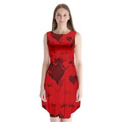 Wonderful Pattern Of Hearts Sleeveless Chiffon Dress   by FantasyWorld7