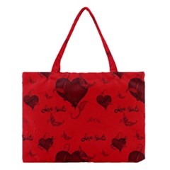 Wonderful Pattern Of Hearts Medium Tote Bag by FantasyWorld7