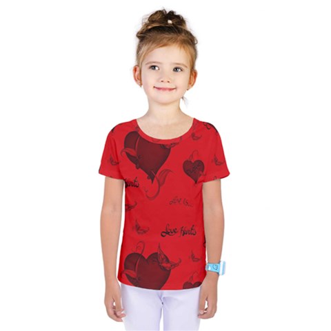 Wonderful Pattern Of Hearts Kids  One Piece Tee by FantasyWorld7