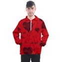 Wonderful Pattern Of Hearts Men s Half Zip Pullover View1