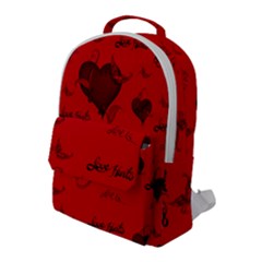 Wonderful Pattern Of Hearts Flap Pocket Backpack (large) by FantasyWorld7