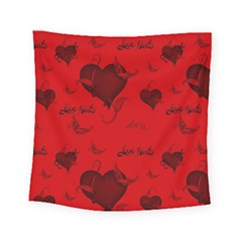 Wonderful Pattern Of Hearts Square Tapestry (small)