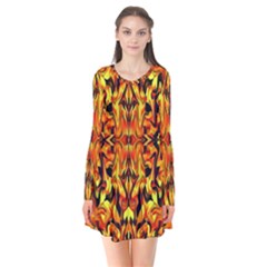 Ab 51 Long Sleeve V-neck Flare Dress by ArtworkByPatrick