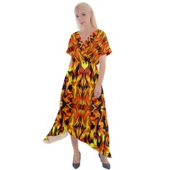 Ab 51 Cross Front Sharkbite Hem Maxi Dress