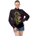 Pepe the Frog Rare Celtic Viking Norse Dragon pattern Deus Vult medieval wojak Crusader High Neck Long Sleeve Chiffon Top View1