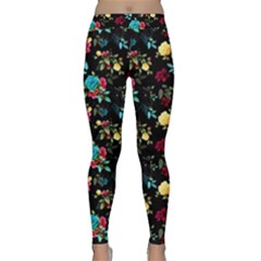 Black Panther And Flower Classic Yoga Leggings by trulycreative