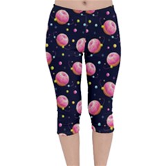 Yummy Doughnut Velvet Capri Leggings  by trulycreative