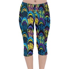 Shark Attack Velvet Capri Leggings 