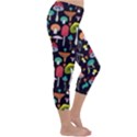 Cute Mushroom Purple Capri Winter Leggings  View3