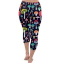 Cute Mushroom Purple Capri Winter Leggings  View4