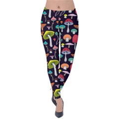 Cute Mushroom Purple Velvet Leggings