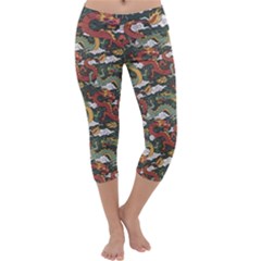 Chinese Dragon Capri Yoga Leggings by trulycreative