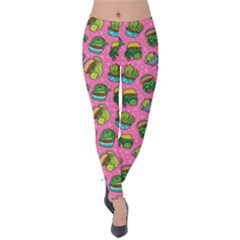 Funny Cartoon Cat Cactus Velvet Leggings