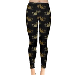 Cute Squirrel Silhouette Leggings  by trulycreative