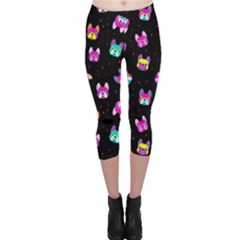 Frenchie French Bulldog Face Capri Leggings  by trulycreative