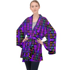 Ab 56 Long Sleeve Velvet Kimono  by ArtworkByPatrick